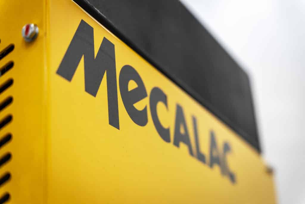 Close-up of Mecalac MBR71 engine