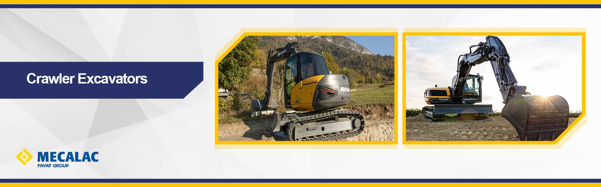 Web Banner for Mecalac crawler excavators