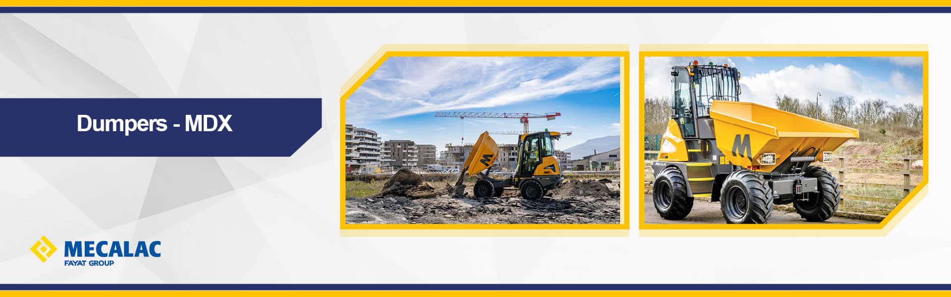 Web banner for Mecalac MDX dumpers
