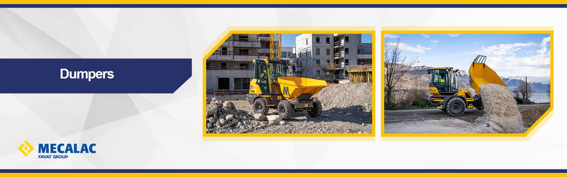 Web banner for Mecalac dumpers