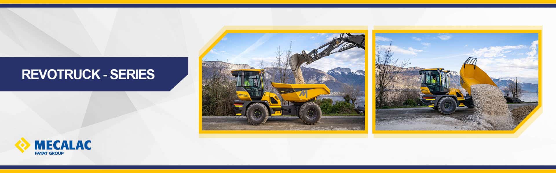 Web banner for Mecalac revo truck series