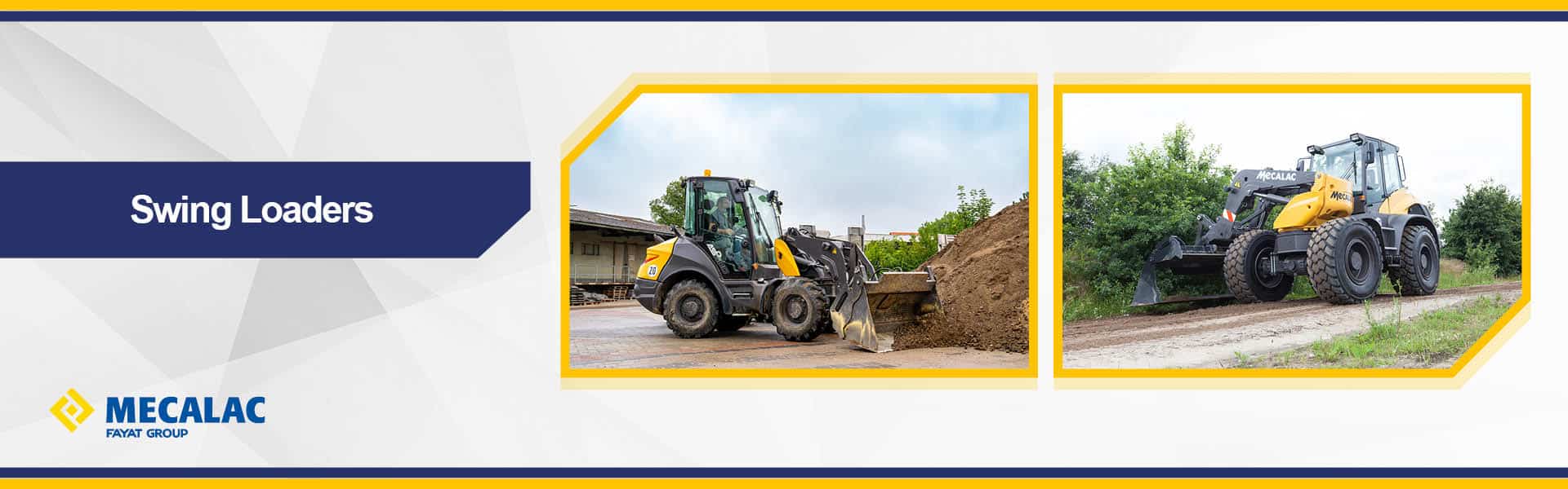 Web banner for Mecalac swing loaders