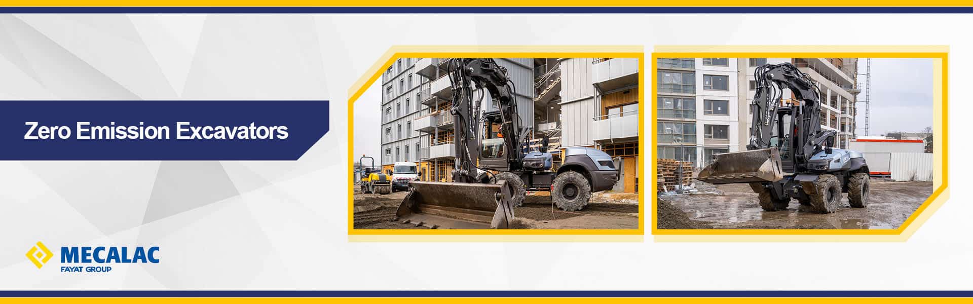 Web banner for Mecalac zero emissions excavators