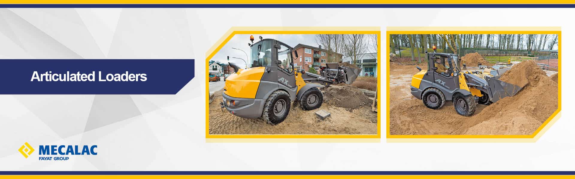 Web banner for Mecalac articulated loaders