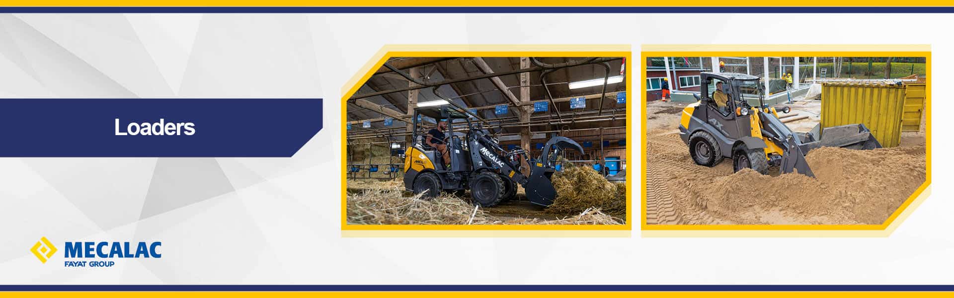 Web banner for Mecalac loaders