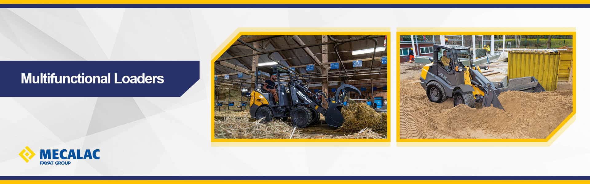 Web banner for Mecalac multifunctional loaders