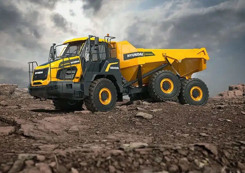 hyundai ha45a articulated dump truck 30t 368 kw 500 hp 6 wheel drive 4