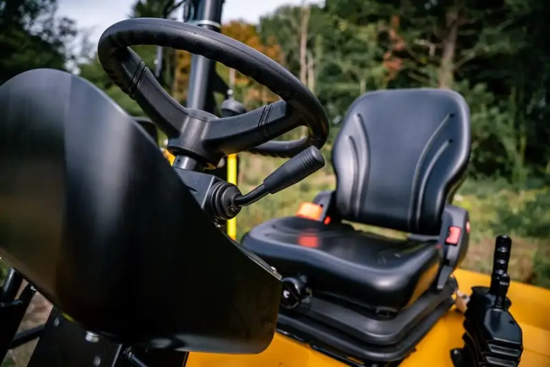 less cab more visibility with foldable rops structure and ergonomic controls
