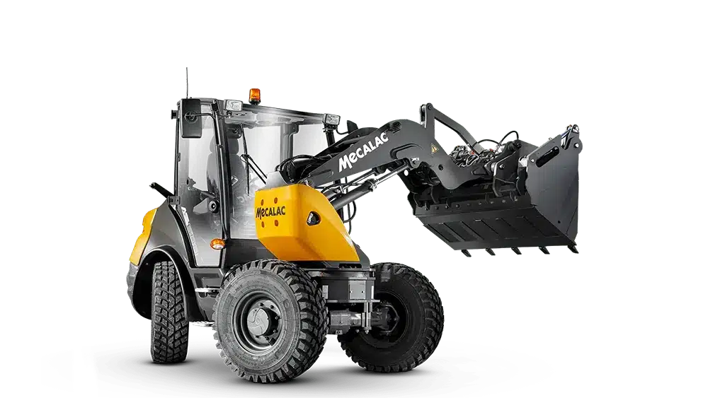 mecalac as600 swing loader with four wheel steering hero