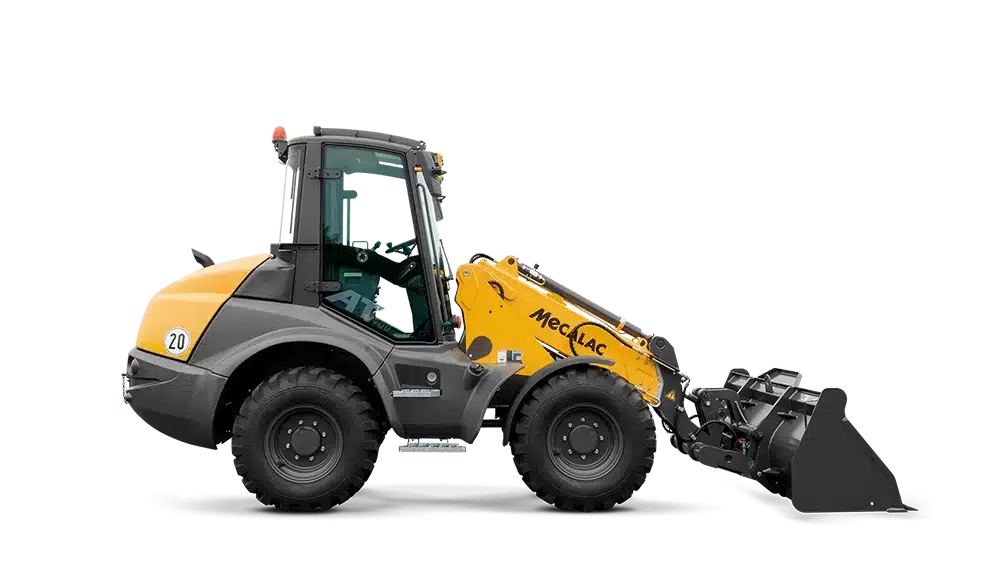 mecalac at 900 4 wheel steered telescopic loader hero