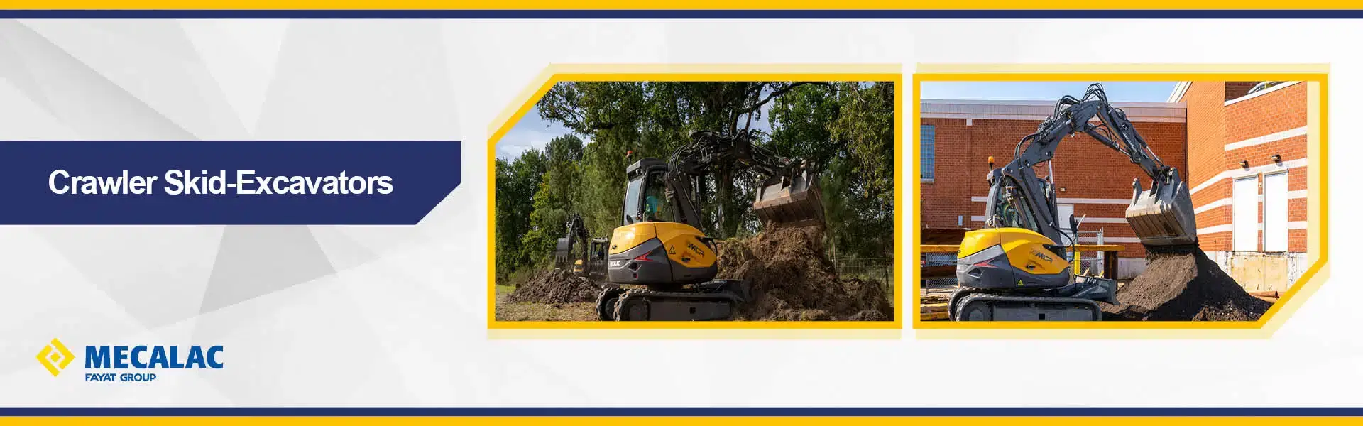 mecalac crawler skid excavators category banner