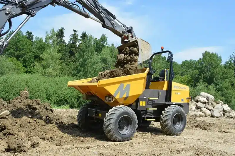 mecalac dumpers are built for safe efficient material movement