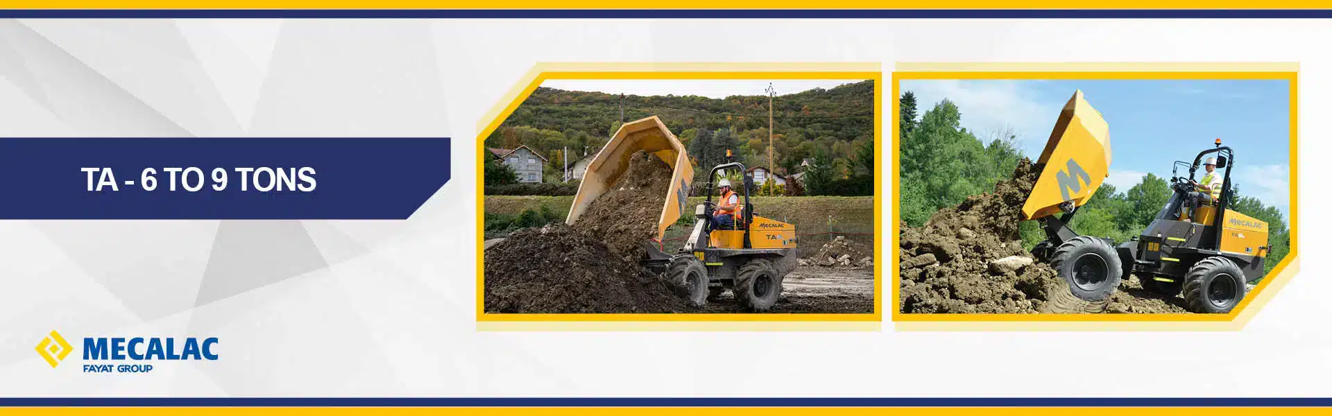 mecalac dumpers ta6 to 9 tons category banner