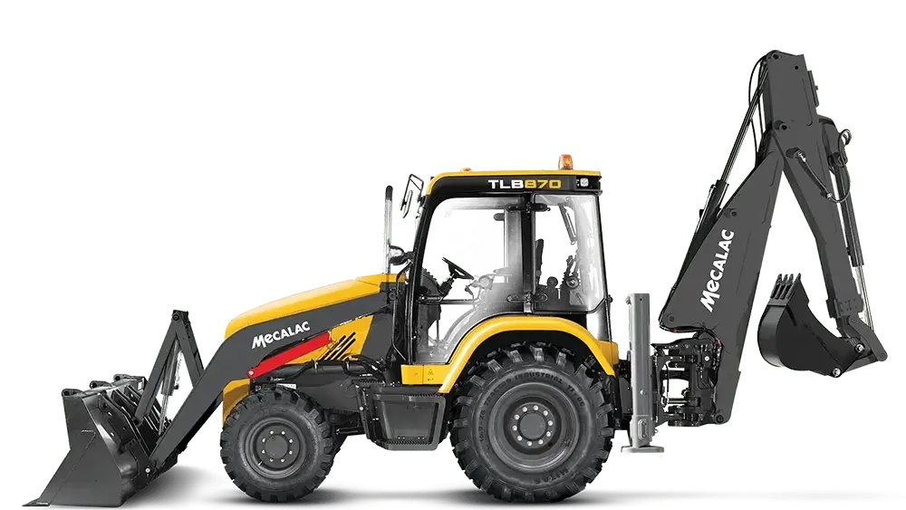 mecalac tlb870 backhoe loader sideshift 55kw 74hp side