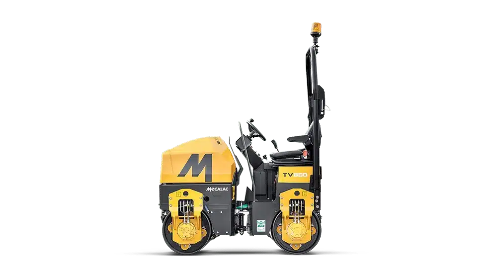 mecalac tv800 tandem vibratory roller 800mm wide drum hero